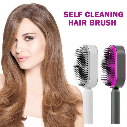 Self-Cleaning Hairbrush-Scalp Massager for Hair Growth & Tangle-Free