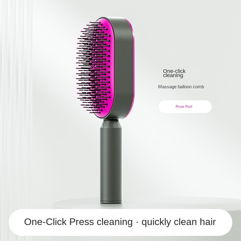 Self-Cleaning Hairbrush-Scalp Massager for Hair Growth & Tangle-Free